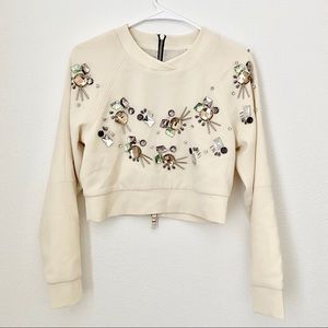 Three Floor Sequin Flowers Top